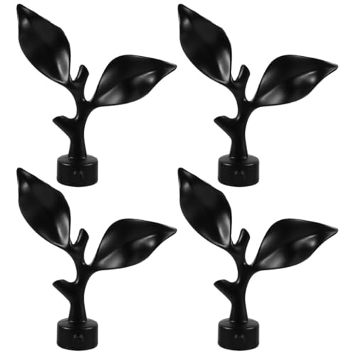 Curtain Rod Finials 4 Pcs Matte Black End Caps 28mm
