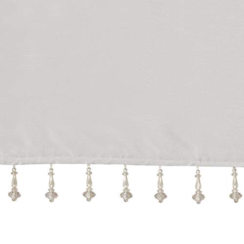 Madison Park Faux Silk Valances for Windows with Beads, 50x26 Silver - color: Silver, size: 50"W x 26"L (Pack of 1), style: Valance