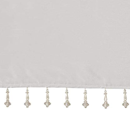 Madison Park Faux Silk Valances for Windows with Beads, 50x26 Silver - color: Silver, size: 50"W x 26"L (Pack of 1), style: Valance