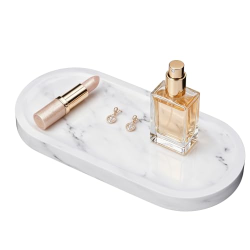 Decorative Trays with Natural Patterns,9.8x4.7x0.7in,Carrara White - color: Carrara White