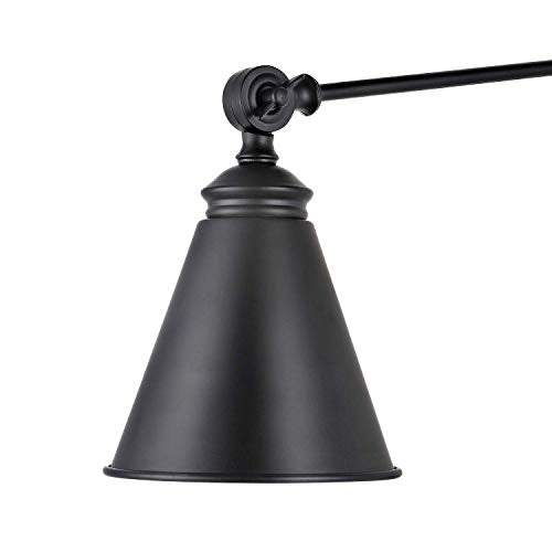 WINGBO Farmhouse Swing Arm Wall Sconce Set of 2, Industrial Adjustable Wall Lamp Light Fixture for Living Room Bedroom Vanity Study Desk Office, Plug in or Hardwired, Black - color: Black