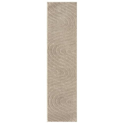LUXE WEAVERS Modern Geometric Wave Beige 2x8 Area Rug - color: Beige, size: 2' x 8' (Runner)