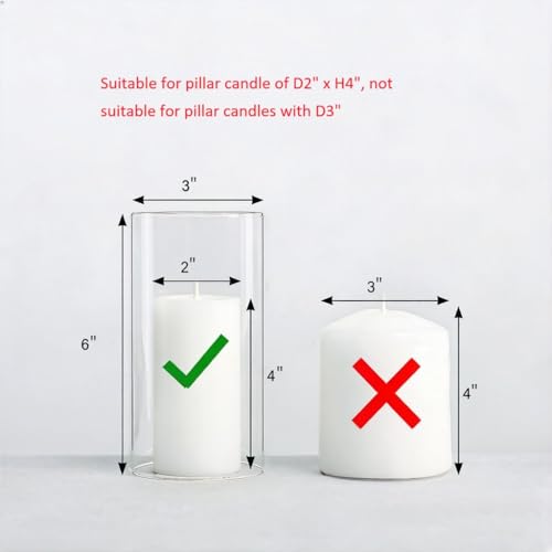 CYS EXCEL 6 PCS (H:6" D:3") Open Ended Glass Hurricane Candleholder Tube Shade | Multiple Size Choices Open Flame Candle Chimney Tube Cover | Bottomless Cylinder - size: 3" wide x 6" tall