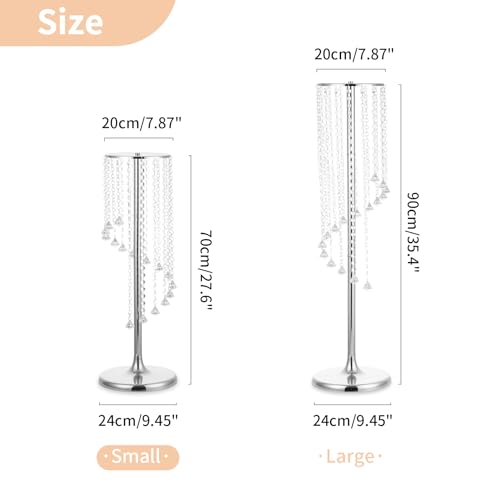 NUPTIO Tall Centerpiece for Table, Silver, 27.6", 2 Pcs - color: Silver, size: 2 Pcs 27.6 in