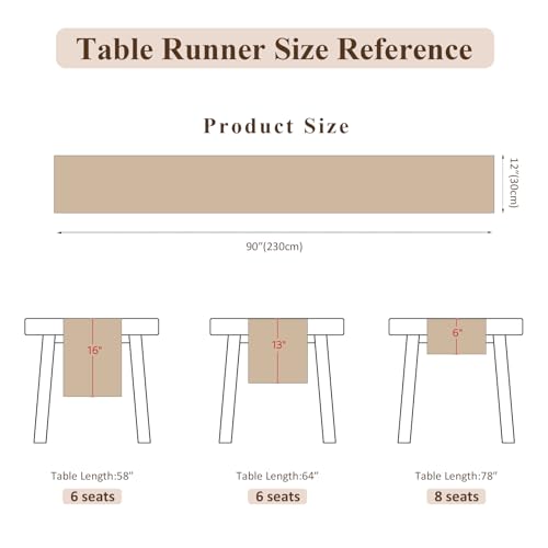 Burlap Boho Table Runner Macrame Brown 90in Farmhouse Woven Runner - color: Brown, size: 12'' x 90''