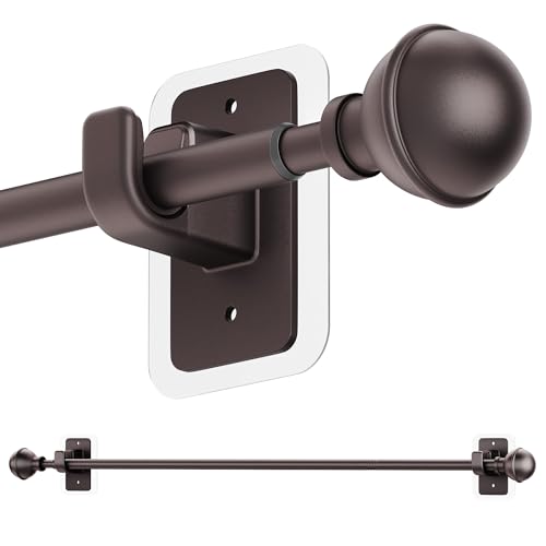 ENJOYBASICS Curtain Rods No Drilling for Renter, 28-60" Adjustable, Bronze - color: Bronze, size: 27-65"