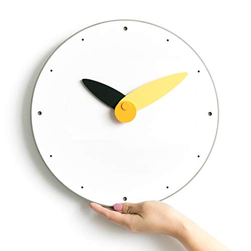 Stephanie Imports Modern Minimalist Yellow & Black Wall Clock - color: Yellow & Black