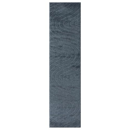 LUXE WEAVERS Modern Geometric Wave Blue 2x8 Area Rug - color: Blue, size: 2' x 8' (Runner)