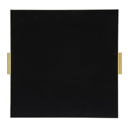 HofferRuffer Extra Large Square Serving Tray, Elegant Faux Leather Ottoman Tray with Gold Hardware Handles, Serve Tea, Coffee or Breakfast in Bed, 24 x 24 inches (Gold, 24" x 24" x 2") - color: Gold, size: 24" x 24" x 2"