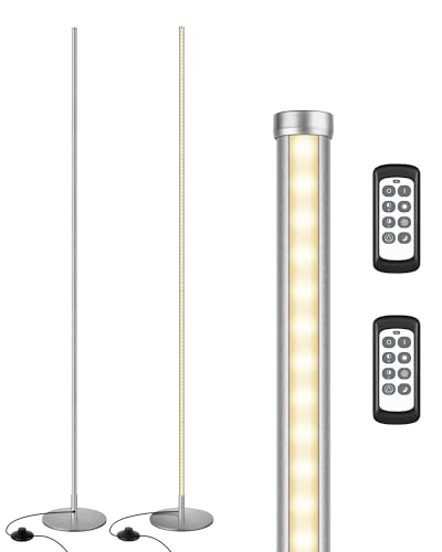 EDISHINE 2 Pack 57.5” Corner Lamp with Remote, Stepless Dimmable & 7 CCT - color: Silver