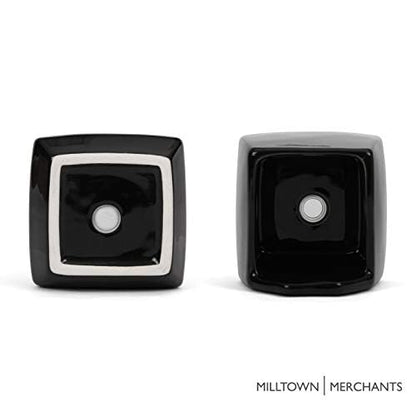 Succulent Wall Planters - Wall Vases - Black Ceramic Wall Mounted Planters - Succulent Plant Pots - Hanging Vases for Living Wall (2 Pack/Contemporary/Black) - color: Small Black Contemporary
