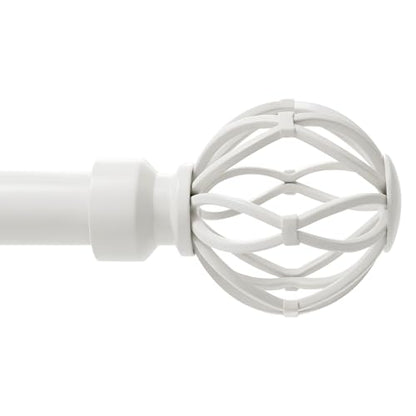 White Curtain Rod 48 to 84 Inch, Heavy Duty Drapery Pole Iron Cage - color: Weather White, size: 18-96"