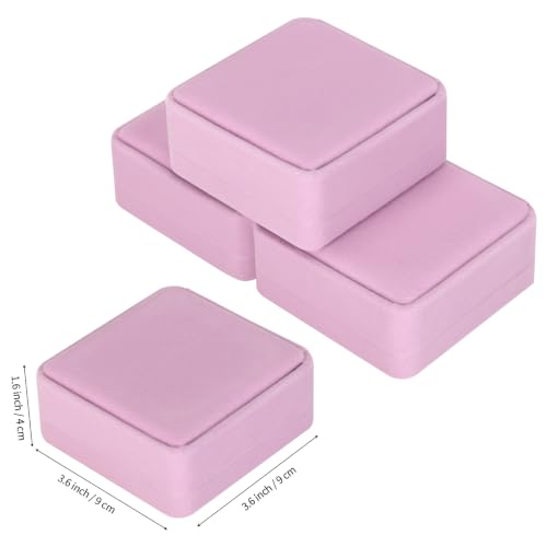 KUKUVR 4 Pcs Velvet Bracelet Gift Box, Jewelry Storage Holder Case for Bangle Anklet beaded bracelet Birthday Anniversary, Gift for Women (Pink) - color: Pink