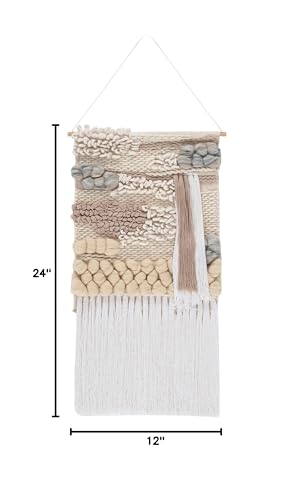 SAFAVIEH Home Collection Sedona Florica Boho Tribal Ivory Woven Tapestry Hanging Wall Art