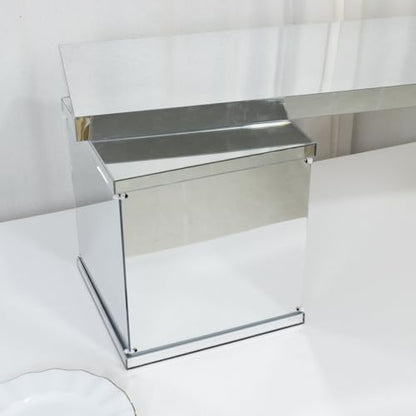 Efavormart Silver Plexiglass Connector Plate for Rectangular Pillar Pedestal Stands, 4mm Thick Mirror Finish Acrylic Table Top Bridge with Protective Film 46"x12" - size: 45.5'' Silver