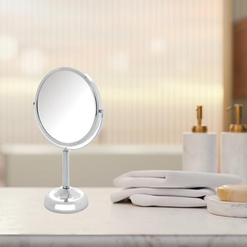 JERDON 6" Tabletop Makeup Mirror - 10X Magnification - Chrome - JP910CB - color: Chrome