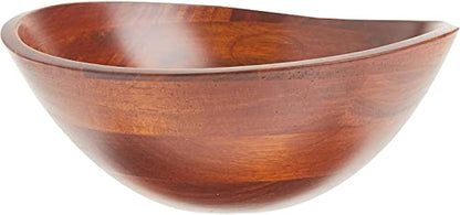 Lipper International Cherry Finished Wavy Rim Beechwood Serving Bowl for Fruits or Salads, Matte, Small, 7.5" x 7.25" x 3", Single Bowl, 30.43Fl oz (Pack of 12) - size: Small (Pack of 12)