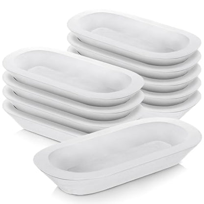 Nuogo 10 Pack 12.5 Inches Wooden Dough Bowls Bulk Rustic Bowls, White - color: White, size: 12.5 Inches