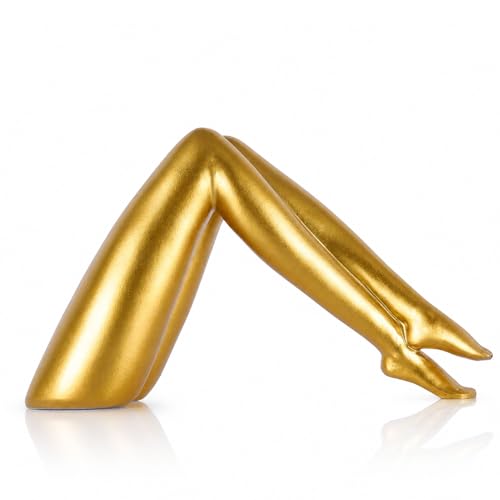 QIANLING Golden Legs Sculpture, Gold Statue Home Decor, Abstract Resin Yoga Dancer Statue, Modern Minimalist Gold Decor Accent for Living Room Table Shelf Bookshelf Office Desk Bedroom Entryway - color: Folded Legs