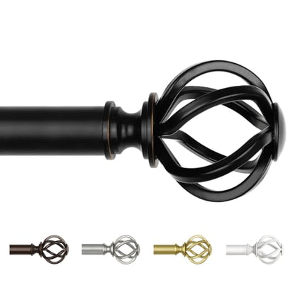 USFOOK Black Curtain Rod 32 to 58, Window Treatment Rods with Brackets - color: Black, size: 32-58"