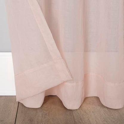 No. 918 Tayla Crushed Texture Semi-Sheer Rod Pocket Curtain Panel, 50" x 63", Blush Pink - color: Blush Pink, size: 50"W x 63"L (Pack of 1)
