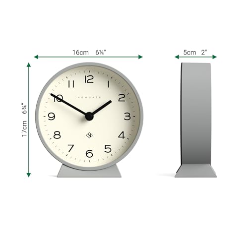 NEWGATE® M Mantel 에코 책상 시계 | 모던 라운드 디자인 | 포쉬 그레이 - color: 포쉬 그레이