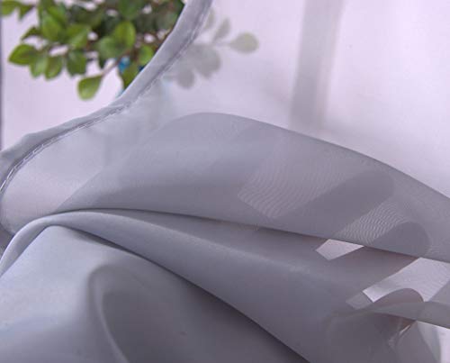 Tab Top Sheer Curtains, Silver Gray, 57(H) X55(W) in - color: Silver Gray, size: 55"W x 57"L (Pack of 1)