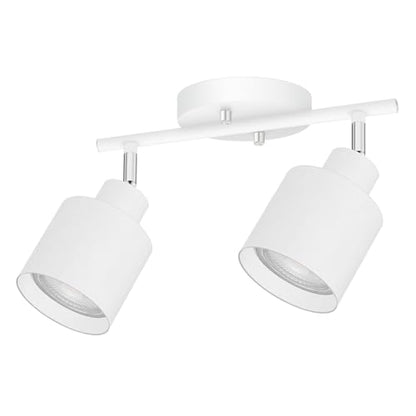 BoostArea 2-Light Led Track Lighting,White Ceiling Lighting Fixtures,Wall Sconces Ceiling Spotlight with Foldable Light Arms for Kitchen, Closet, Bedroom,GU10 Socket, Bulbs Not Included - color: 2 light White