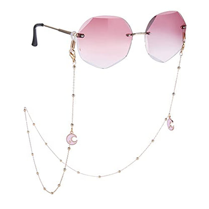 LIKGREAT Eyeglass Chain for Women Face Mask Link Chains Sunglass Strap Holder KC Gold Plated - color: Moon