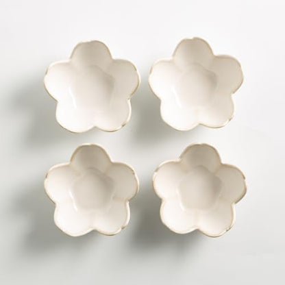 Ceramic Ring Holder Tray, Floral Trinket Bowl for Jewelry - color: white