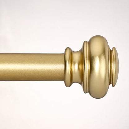 SIMEWIN Heavy Duty Curtain Rods for Windows 28 to 120 Inches, 1 Inch Gold Iron Curtain Rods with Classic Finials, Wall Mounted, LKCR005 - color: Gold, size: 28"-120"