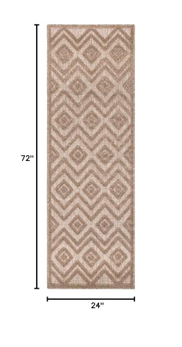 Nourison Home Versatile Natural Beige 2' x 6' Area Rug - Easy Clean, Non Shedding, Bed Room, Living Room, Dining Room, Kitchen (6' Runner) - color: Natural Beige, size: 2' x 6' (Runner)