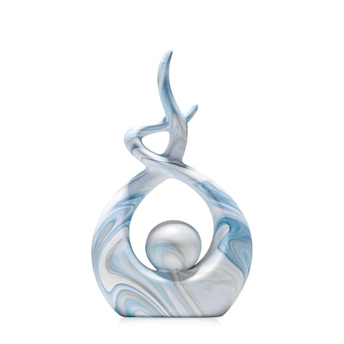 Blue Ceramic Sculpture for Living Room Decor - color: Blue Marble 11475 L