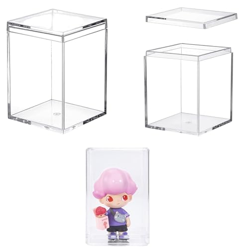 KissYou 2‑Pack Clear Display Box with Lid 3.74 x 2.56 x 2.17 Inch Container - size: 3.74 x 2.56 x 2.17 Inch