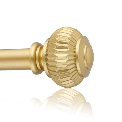 Gold Curtain Rods for Windows 66 to 120 Inches 1 Inch Adjustable - color: Gold, size: 66"-120"