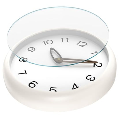 12 Inch Silent Quartz Wall Clock Battery Operated Clock (Off White) - color: Off White