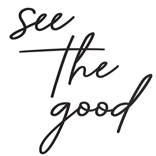 Vivegate See The Good Wall Decor Metal Art - 29"x23" See The Good Sign Metal Black Office Decor Cut Out Signs From Durable Powder-coated Metal, Perfect For Home Wall Decor Modern Signs