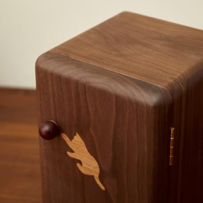 Black Walnut Solid Wood Cabinet Jewelry Box, Large - size: cat
