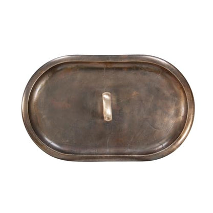 Howard Elliott Collection Golden Ore Oval Tray with Handles, Ombre Gold to Bronze Aluminum Decorative Tray for Coffee Table, Console or Serving Accent, 5.5H x 16W x 10D, Gold Bronze - size: 16" x 10" x 5.5"