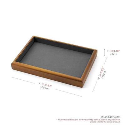 Oirlv Wood Jewelry Tray Dark Grey - color: Grey, size: 1 grid