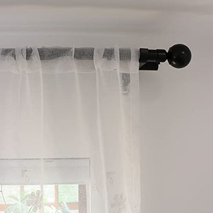 SLOW SOUL Set of 2 Panels White Embroidered Flowers Sheer Curtains for Bedroom Living Dining Room Farmhouse Drapes Curtain with Rod Pocket White 52W X 102 inch Length - color: White/Rod Pocket, size: 52"W x 102"L (Pack of 2)