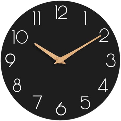 cicininc 16 Inch Battery Operated Wall Clock, Silent Analog, Black - color: C_black, size: 16"