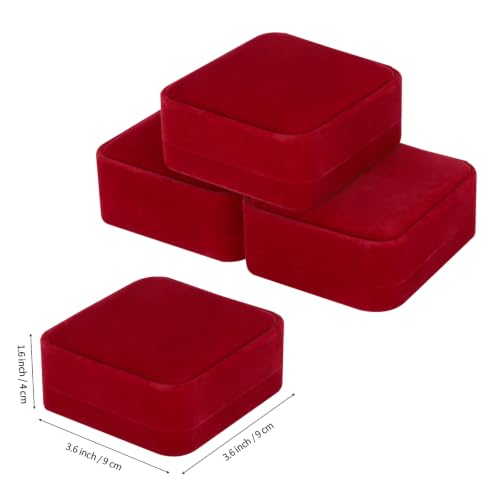 KUKUVR 4 Pcs Velvet Bracelet Gift Box, Jewelry Storage Holder Case for Bangle Anklet beaded bracelet Birthday Anniversary, Gift for Women (Red) - color: Red