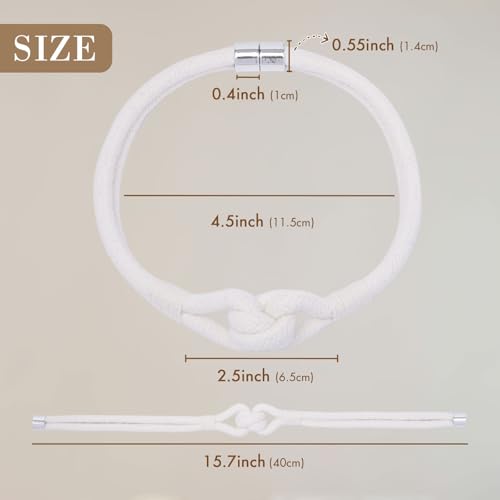 NICEEC 2 Pack Natural Cotton Rope Curtain Tiebacks Elegant Boho Style Magnetic Drape Tie Backs Soft Hand-Woven Rope Curtain Holdbacks for Home & Office Drapery (Cotton knot-05) - color: Cotton Knot-05, size: 2 Pack