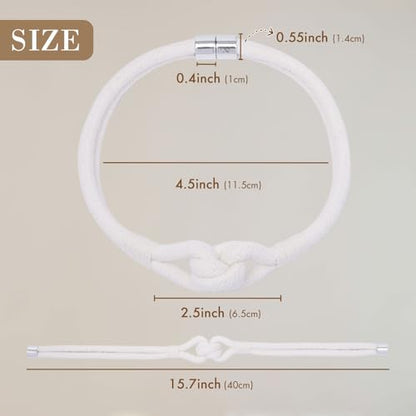 NICEEC 2 Pack Natural Cotton Rope Curtain Tiebacks Elegant Boho Style Magnetic Drape Tie Backs Soft Hand-Woven Rope Curtain Holdbacks for Home & Office Drapery (Cotton knot-05) - color: Cotton Knot-05, size: 2 Pack
