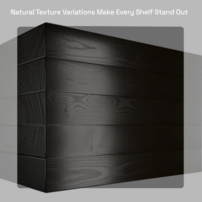Solid Wood Floating Shelves for Wall 24 inch Black, Wooden Bathroom Shelf - color: Black, size: 24 Inch
