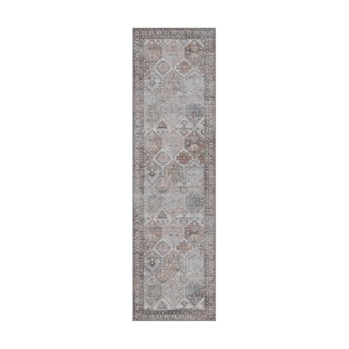 2x7 Runner Rug for Hallway Entryway Kitchen Rug Washable Runner Retro Grey - color: Retro Grey, size: 2' x 7' (Rectangular)