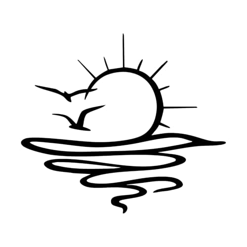 Sunset Metal Wall Decor with Seagulls, Minimalist Sunrise Line Art Wall Decor, Modern Coastal Metal Wall Art for Living Room, Bedroom, Kitchen, Bathroom, Indoor Home Decoration (43.3x37.5 inches / 110x95 cm) - size: 43.3x37.5 inches / 110x95 cm