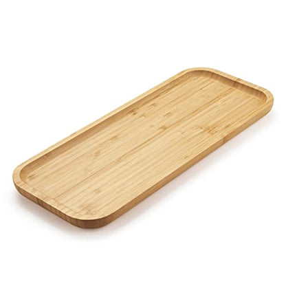Bamboo Vanity Tray, Bathroom Counter Tray, Toilet Tank Top Tray for Organizing and Decor Display, 14.2 x 6 x 0.8 inch - size: 14.2" x 5.9" x 0.8"