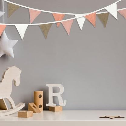 Oudain 2 Pcs Pennant Banner Flags Nursery Garland Triangle, Pastel Color - color: Pastel Color